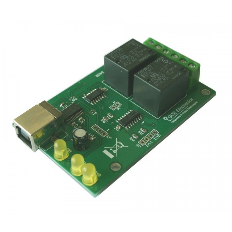 GCE officiel — Carte USB 2 sorties relais pour PC et android — 2