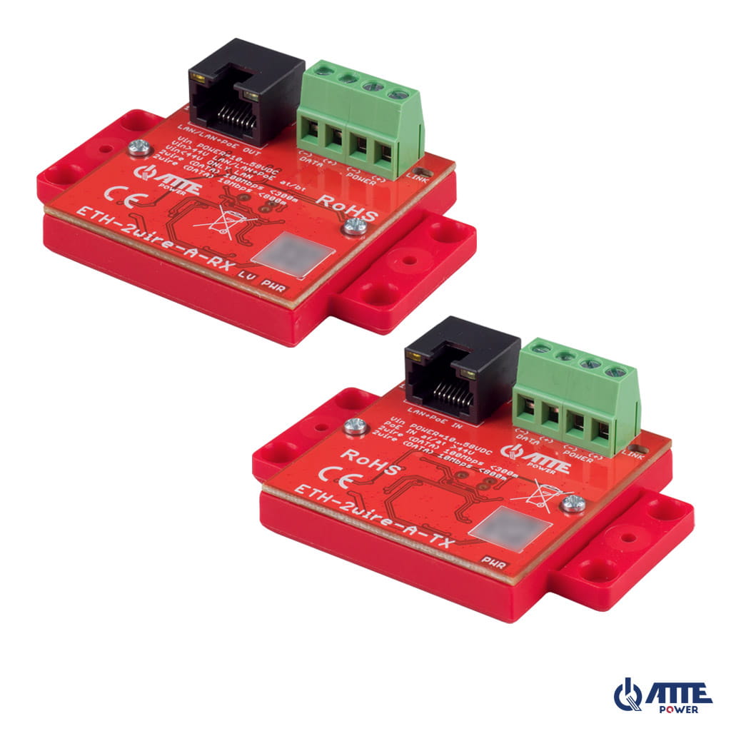 ATTE - Kit Ethernet et PoE sur 2 fils 10/100 Mb/s – portée 800 m