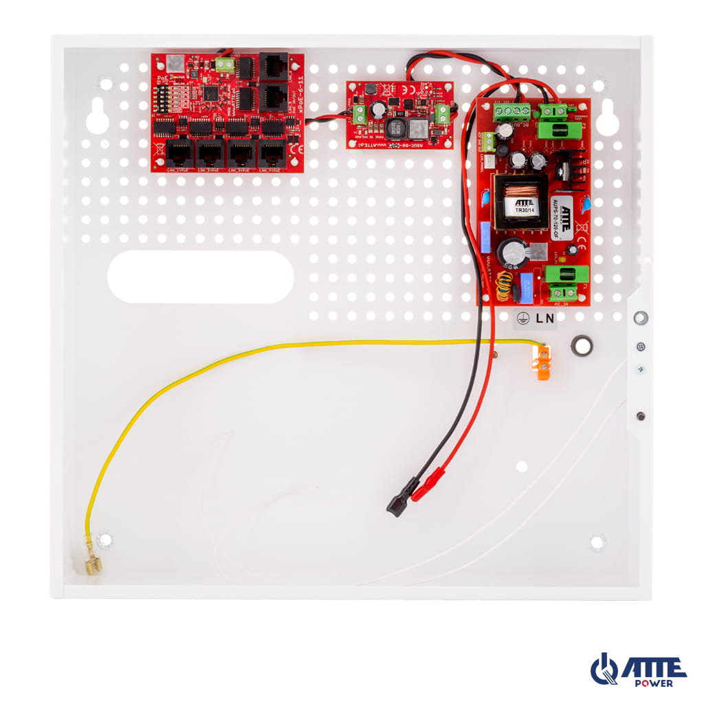 [IPUPS-5-11-F] ATTE - Kit PoE secouru 5 caméras – coffret intérieur, batterie 18 Ah