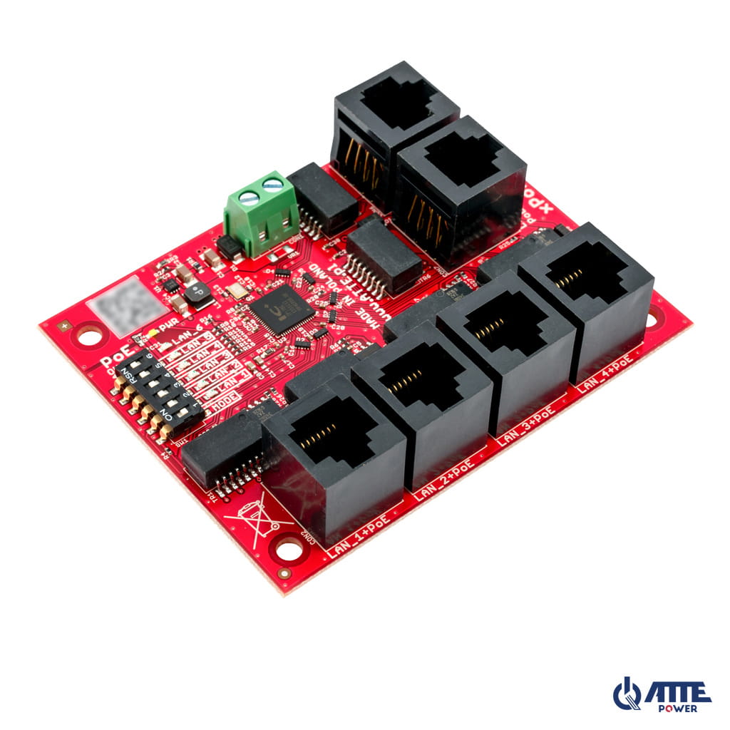 ATTE - Switch PoE 6 ports Fast Ethernet longue portée – module sans alimentation