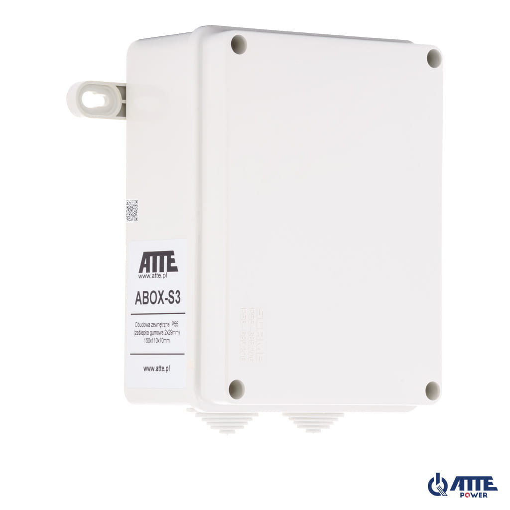 [ABOX-S3] ATTE - Boîtier extérieur IP56 110 × 150 × 70 mm – 2 bouchons