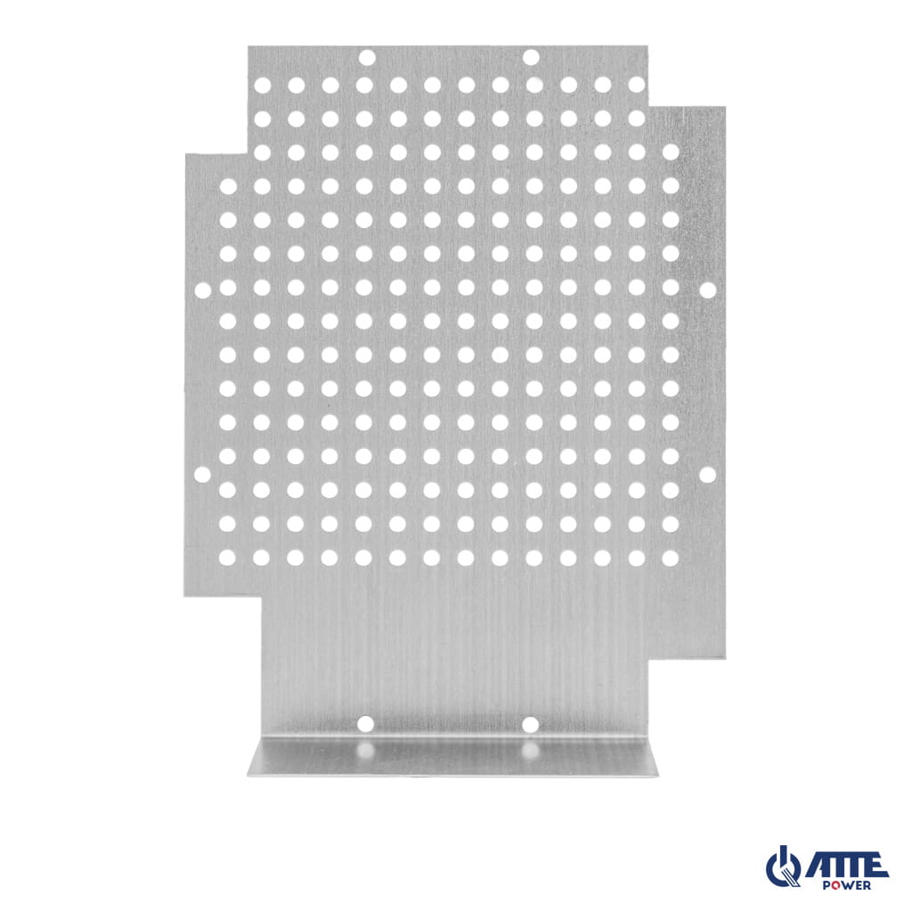 ATTE - Plaque de montage perforée 225 × 178 mm – format L avec support batterie