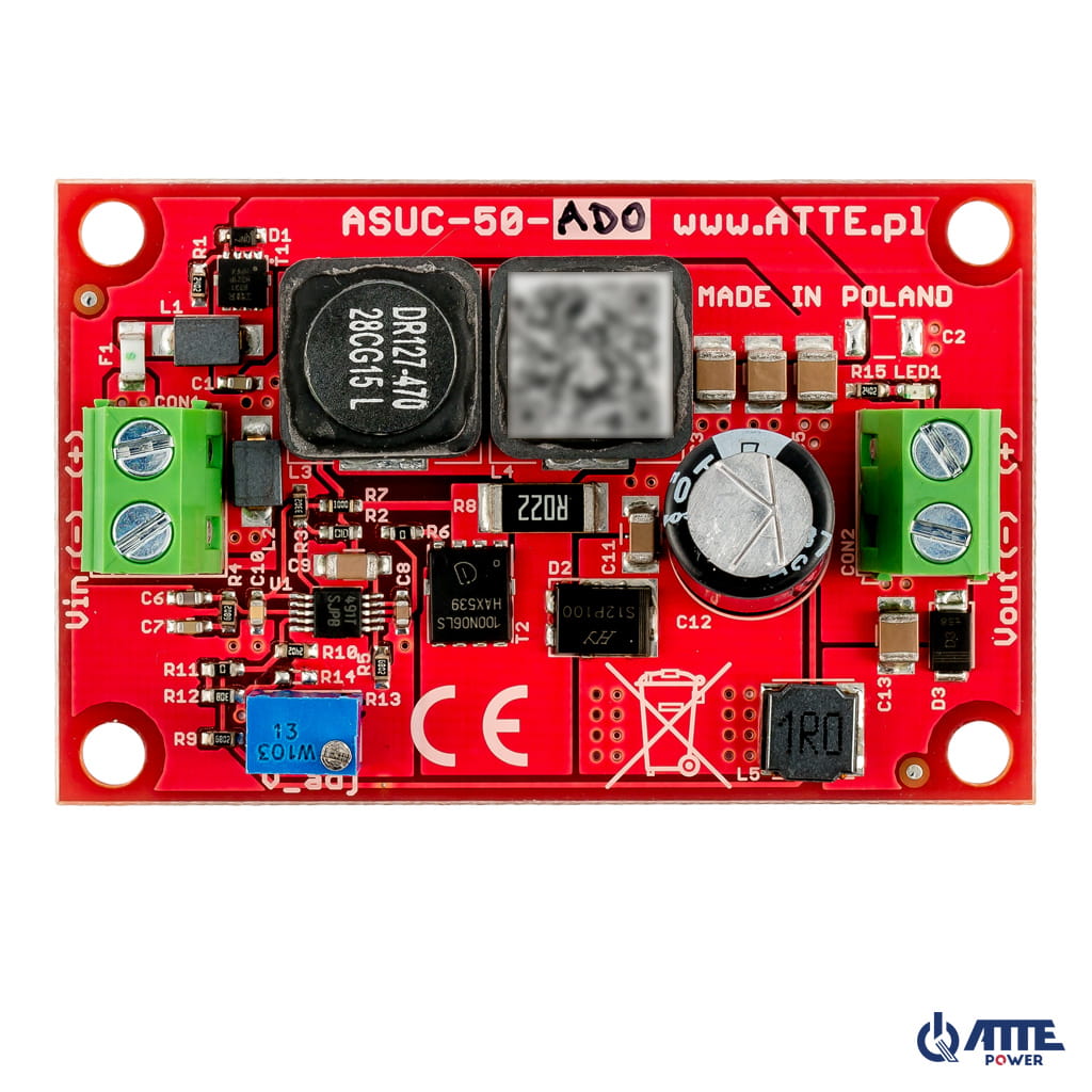 [ASUC-50-AD0-OF] ATTE - Convertisseur DC/DC élévateur réglable 12 à 48 V – 50 W