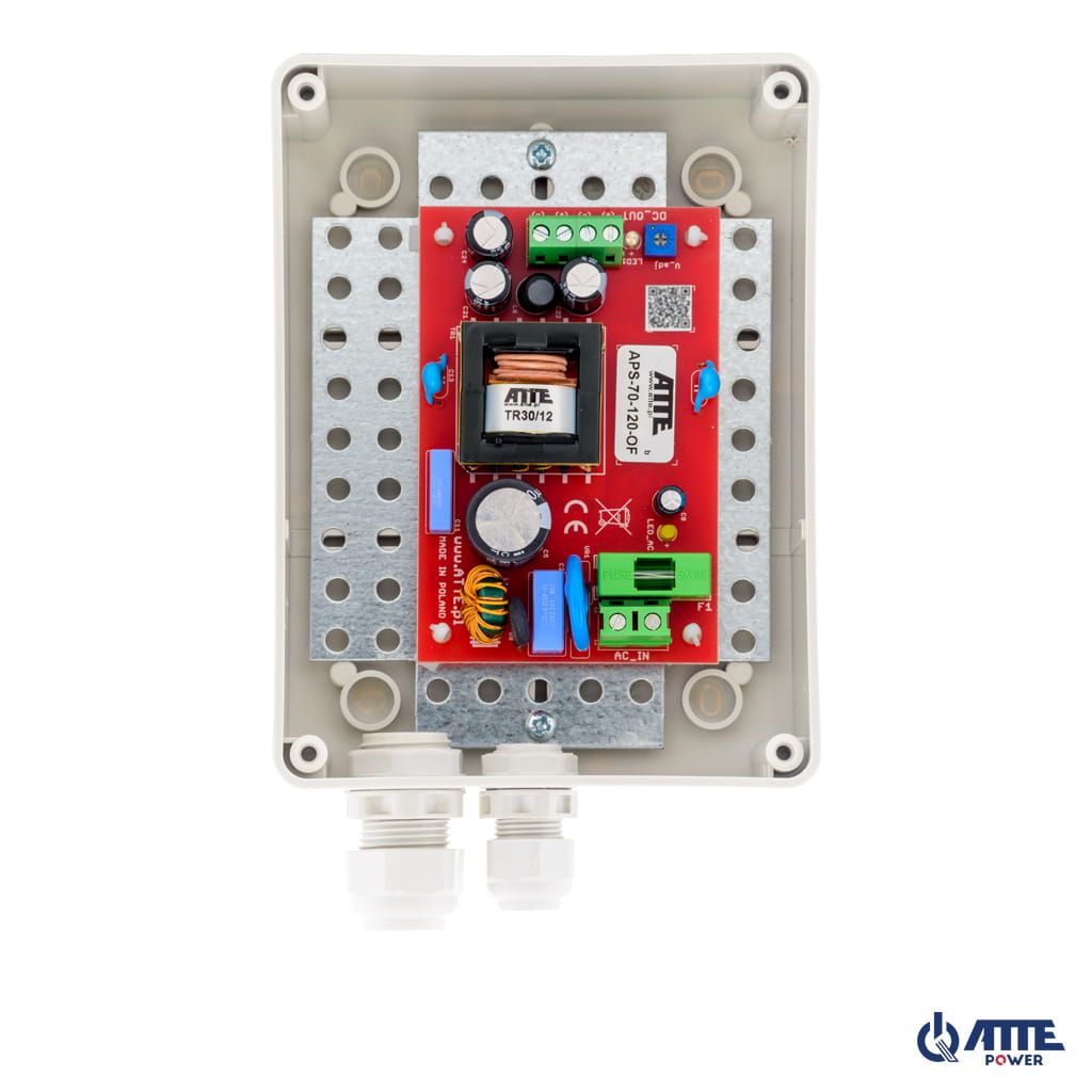 ATTE - Alimentation SMPS 12 V / 72 W – coffret extérieur 110 × 150 × 70 mm