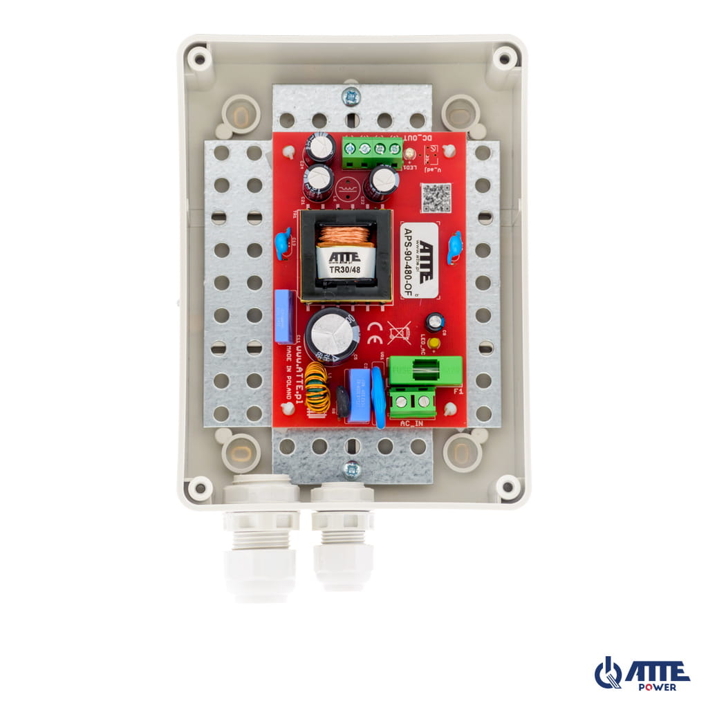 ATTE - Alimentation SMPS 48 V / 96 W – coffret extérieur 110 × 150 × 70 mm