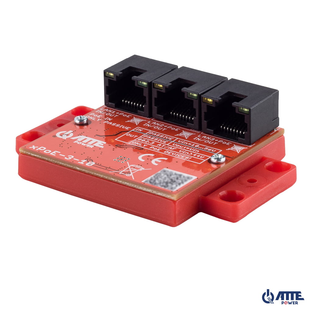 ATTE - Switch PoE 3 ports Fast Ethernet – PoE passif 70 W