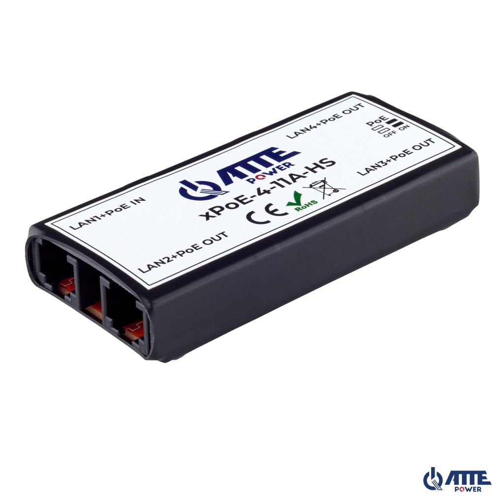 [xPoE-4-11A-HS] ATTE - Switch PoE 4 ports Fast Ethernet – sorties séquencées 40 W