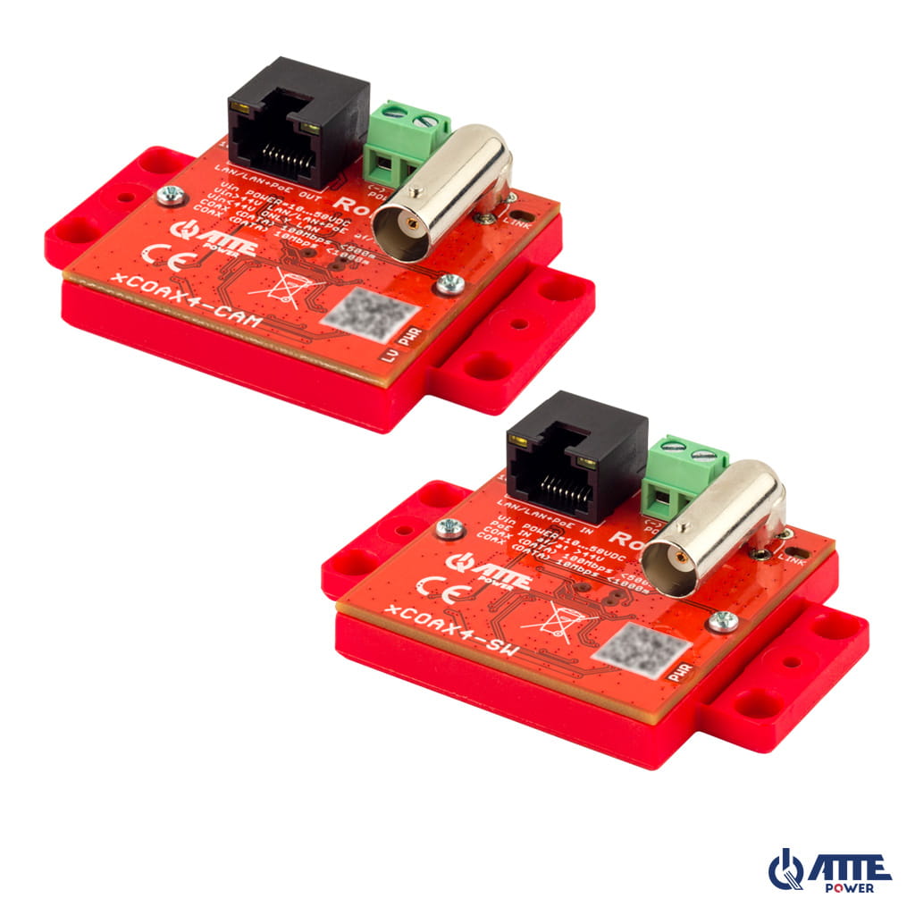 ATTE - Kit Ethernet et PoE sur coaxial 10/100 Mb/s – portée 1 000 m
