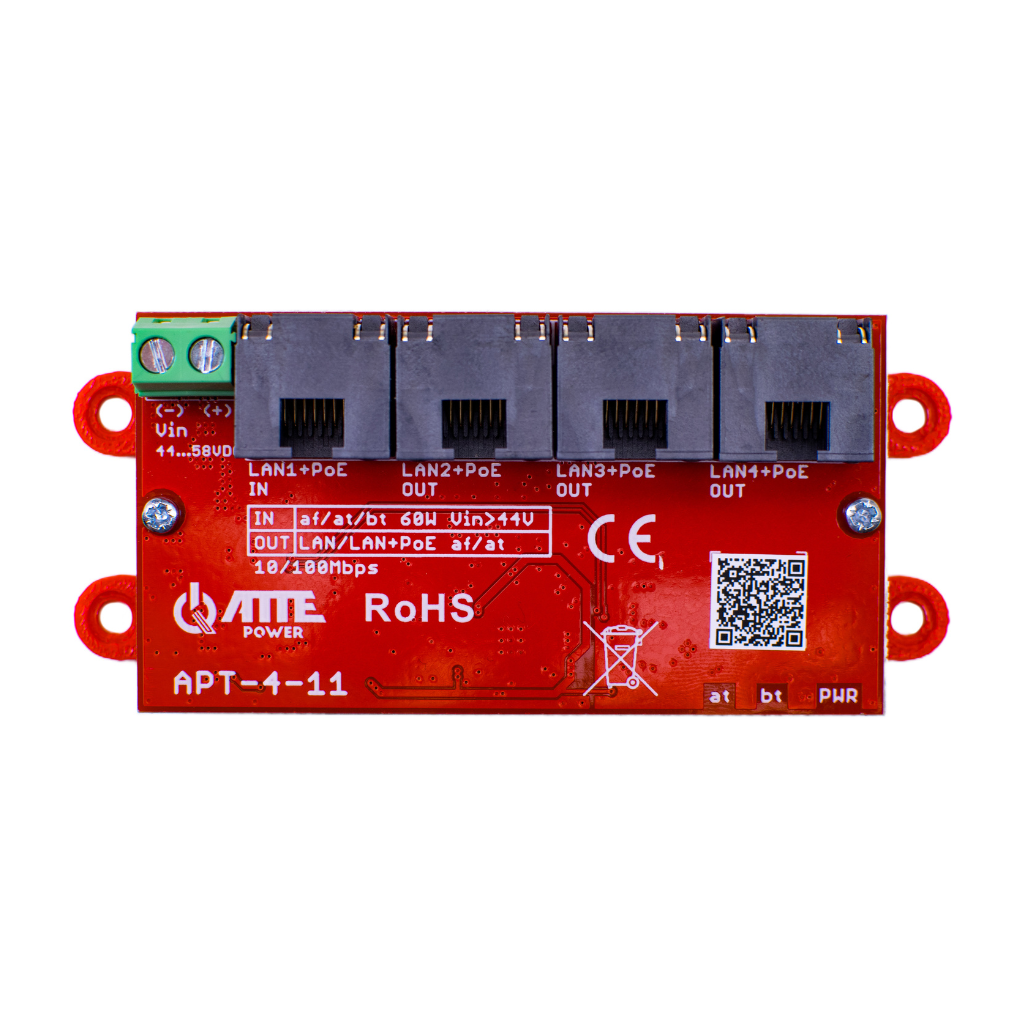 [APT-4-11] ATTE - Switch PoE 4 ports Fast Ethernet – 3 sorties 802.3af/at