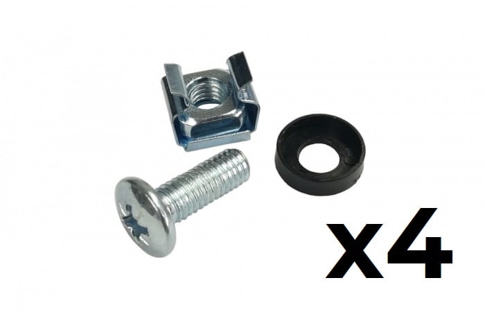 ATTE - Vis de montage M6 (vis + retenue + rondelle) 20 mm - 4 pièces