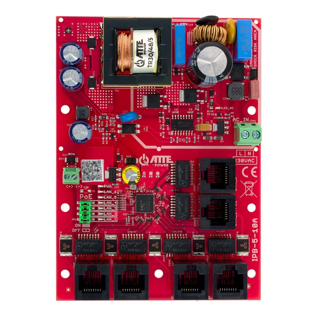 [IPB-5-10A-OF] ATTE - Switch PoE 6 ports Fast Ethernet – alimentation intégrée 90 W