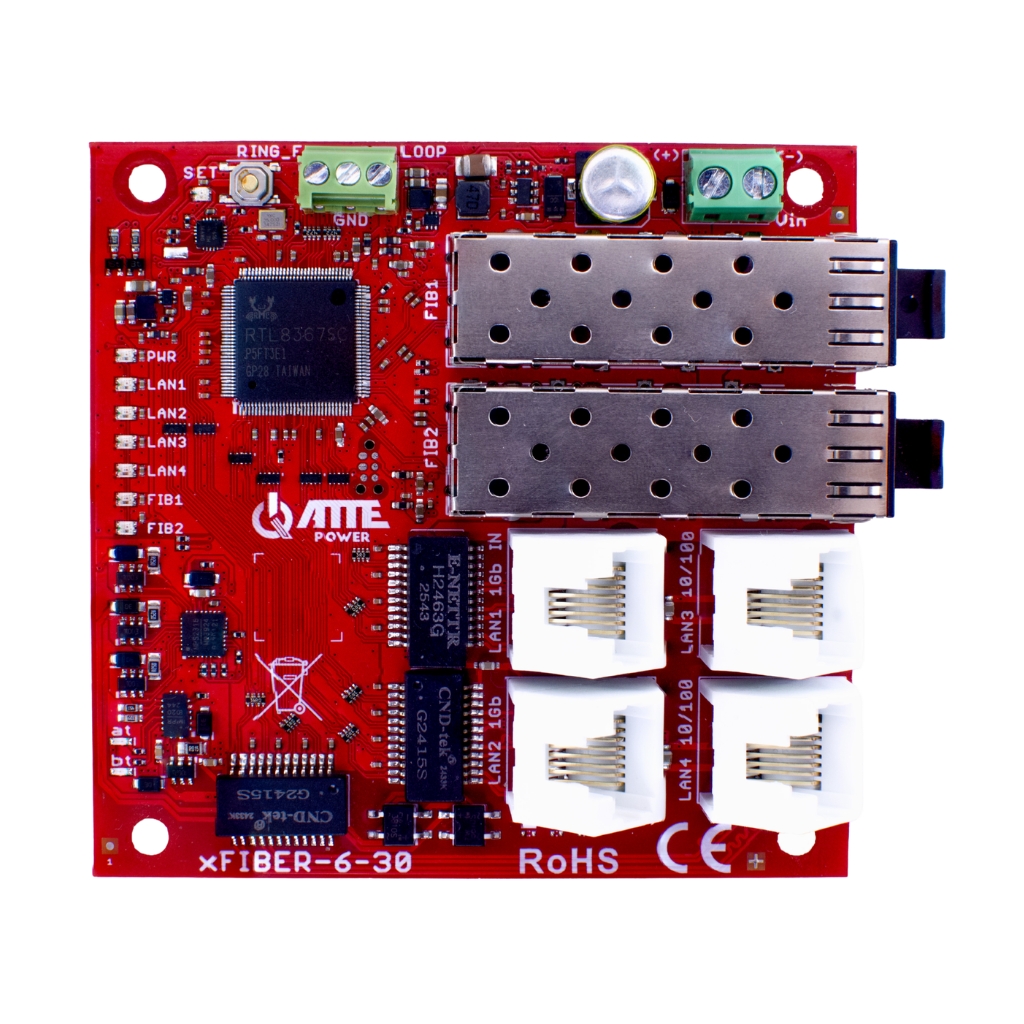 ATTE - Switch PoE 4 ports + 2 ports SFP 100/1000 Mb/s