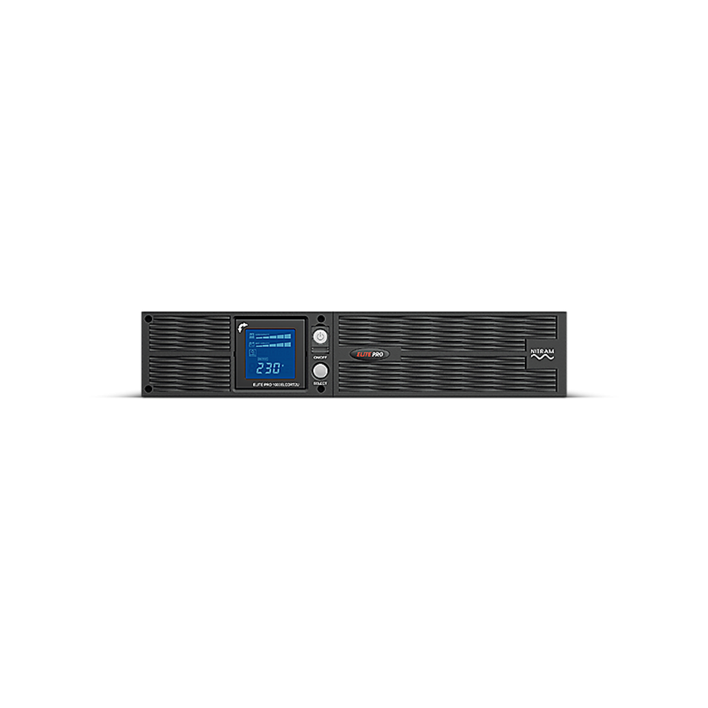 NITRAM - ElitePro1000ELCDRT2U - Onduleur line interactif sinus rack 1000 VA / 900 W - 8 prises IEC