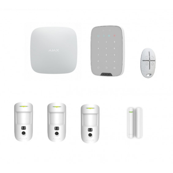 AJAX - HUB 2 PLUS + 3*MOTIONCAM + DOORPROTECT + SPACECONTROL + KEYPAD - BLANC