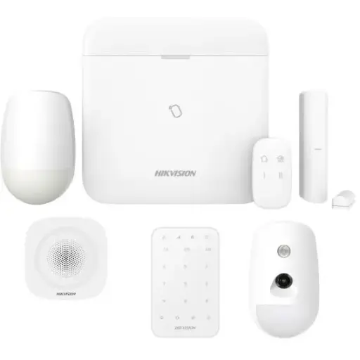 HIKvision - AXPro TCP/IP /PIR Det/ CP / Telecommande / PIRCAMS / CLAVIER / SIRENE INTERIEUR / WIFI+3/4G - Blanc