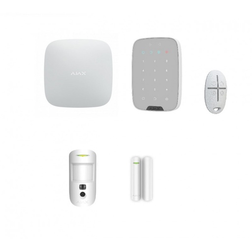 AJAX - HUB 2 PLUS + 1*MOTIONCAM + DOORPROTECT + SPACECONTROL + KEYPAD - BLANC